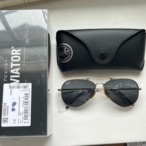 New Titanium Ray Ban Aviator 58mm Grey - Made in Japan